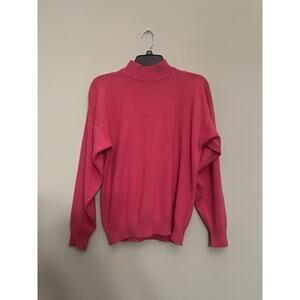 100% Cashmere Turtleneck Sweater Women’s Medium Fuchsia Pink Charter Club NWOT